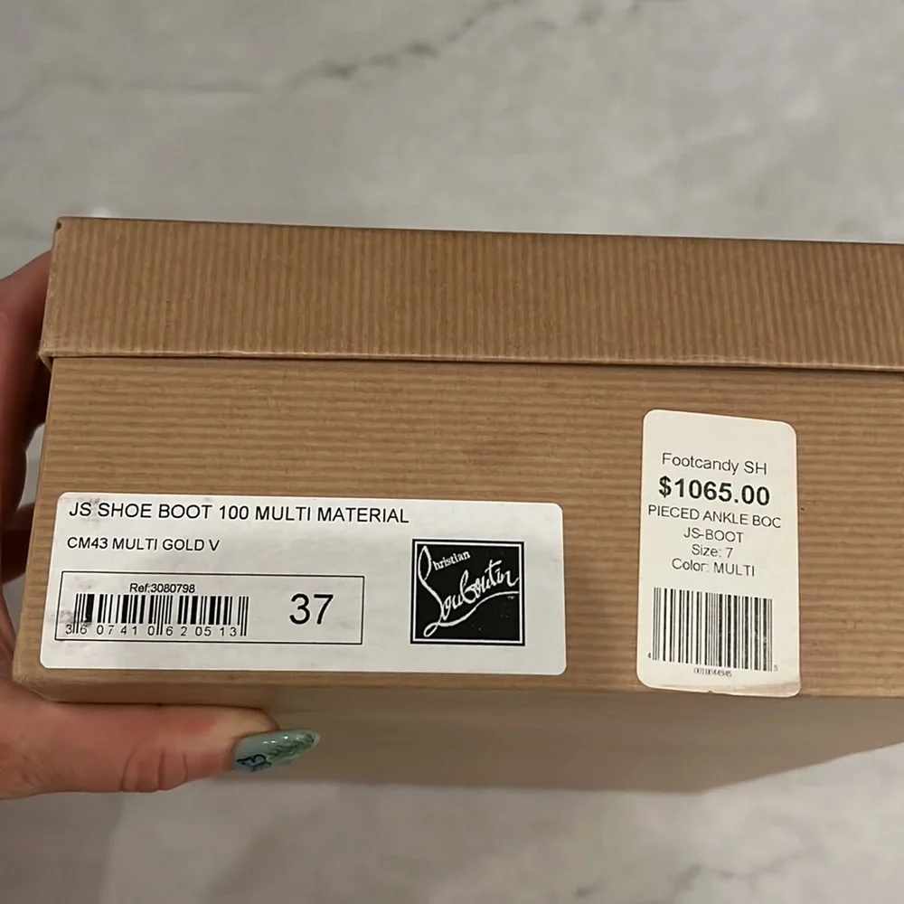 Christian Louboutin Pierced Ankle Bootie 37 / 7 - Picture 8 of 10